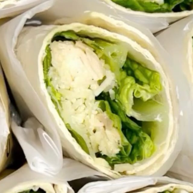 Half Grilled Chicken Caesar Gluten Free Wrap.